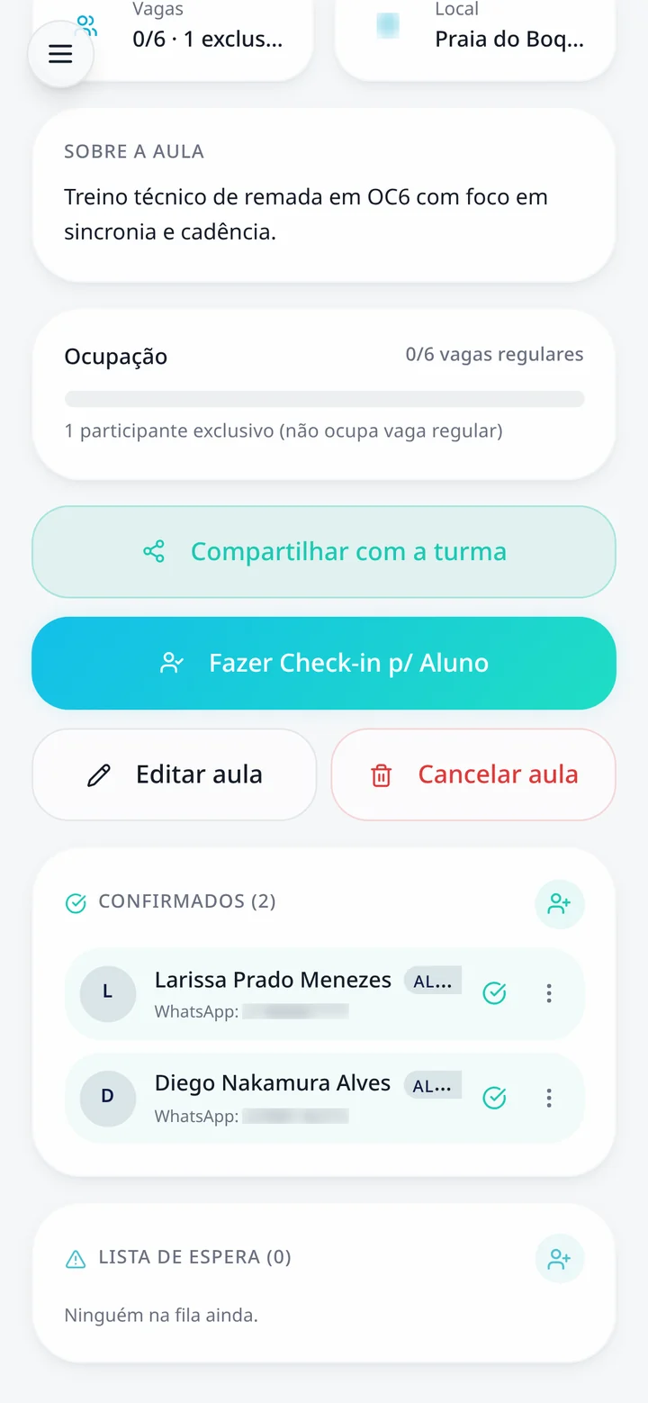 Check-in e presença sem lista de papel